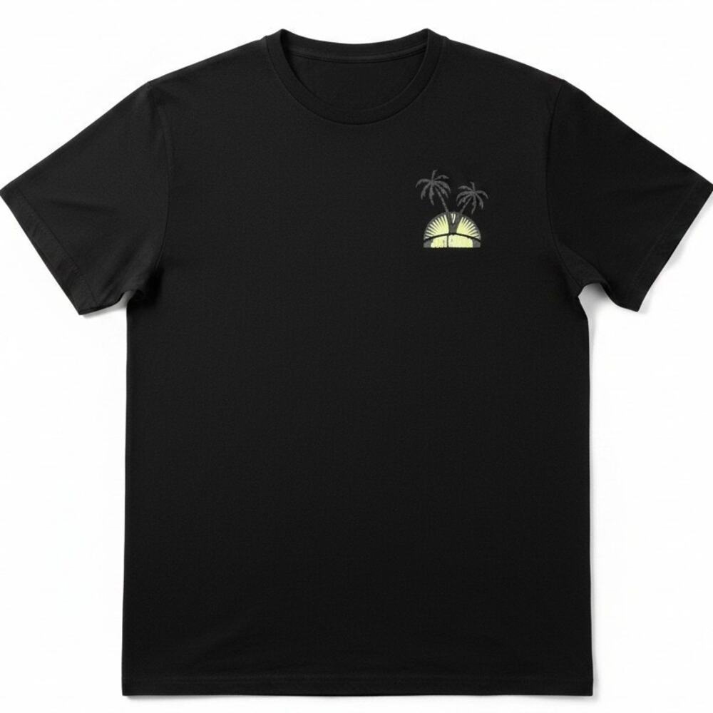 ust Cavalli Beachwear Men's XL Logo T-Shirt Palm Trees Black Vacation Summer
